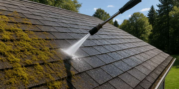 Démoussage toiture : méthode complète (sécurité, produits écologiques et prévention)